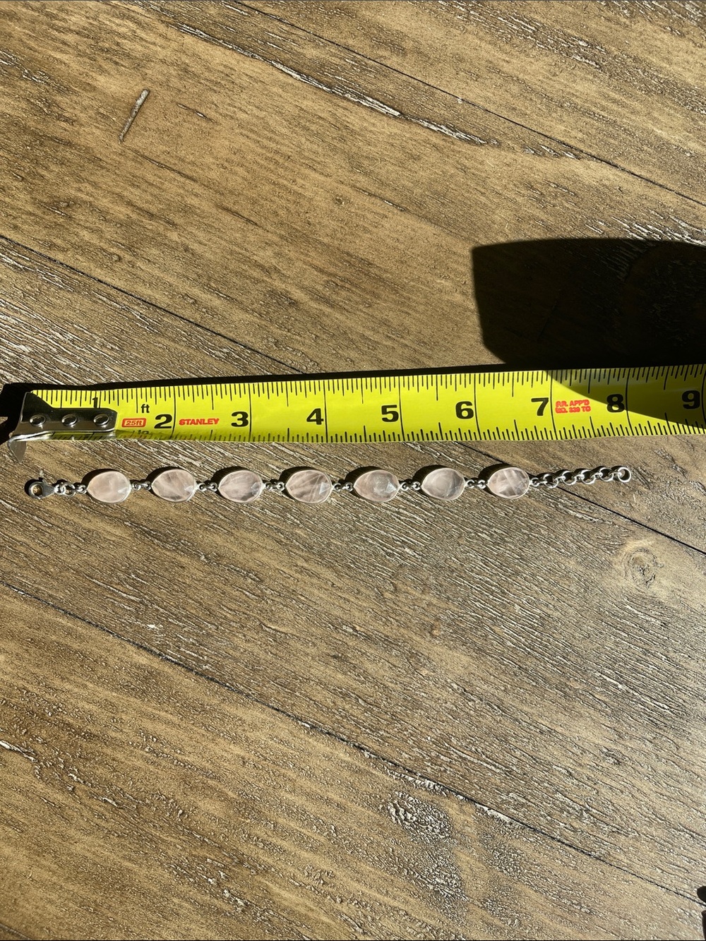 Sterling Silver Faceted Rose Quartz Bracelet